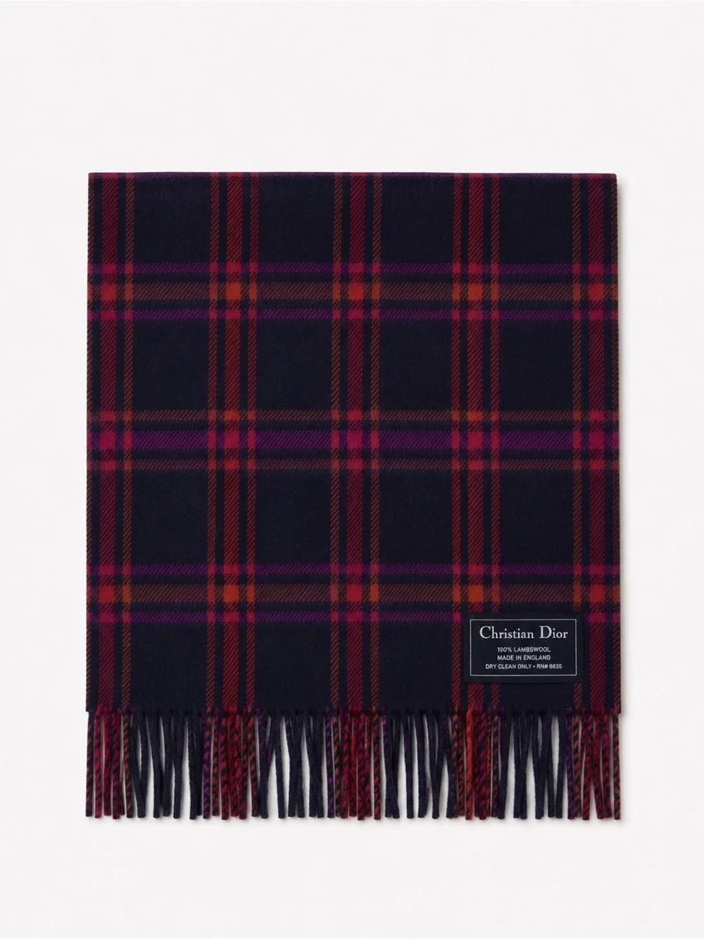 Dior lambswool plaid check scarf